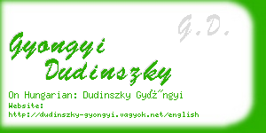 gyongyi dudinszky business card